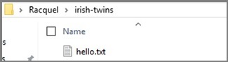 explorer showing hello.txt