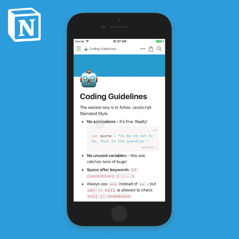 Image of Notion app screenshot