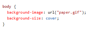 body tag in CSS